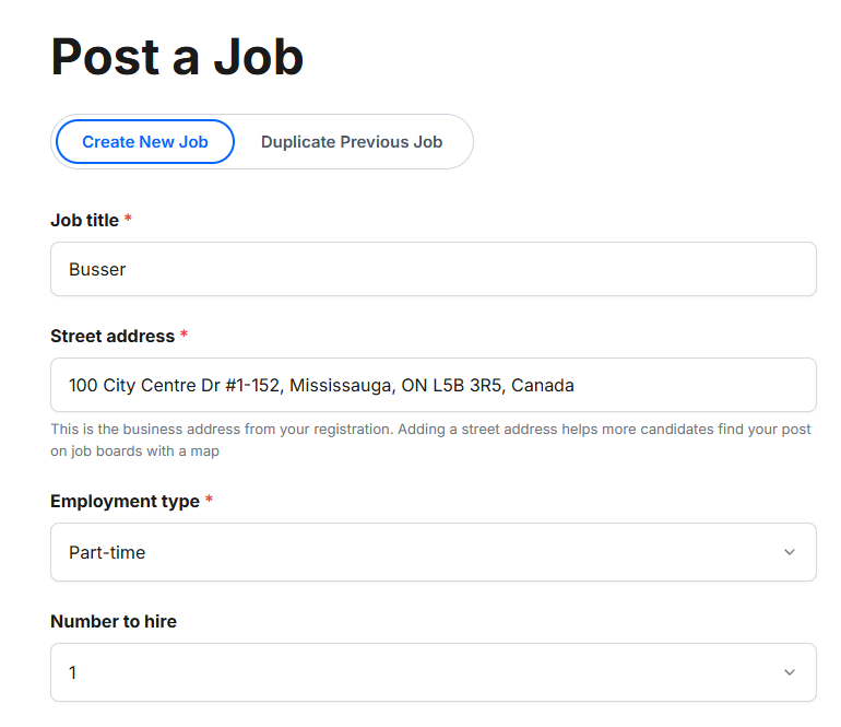 Create your job post