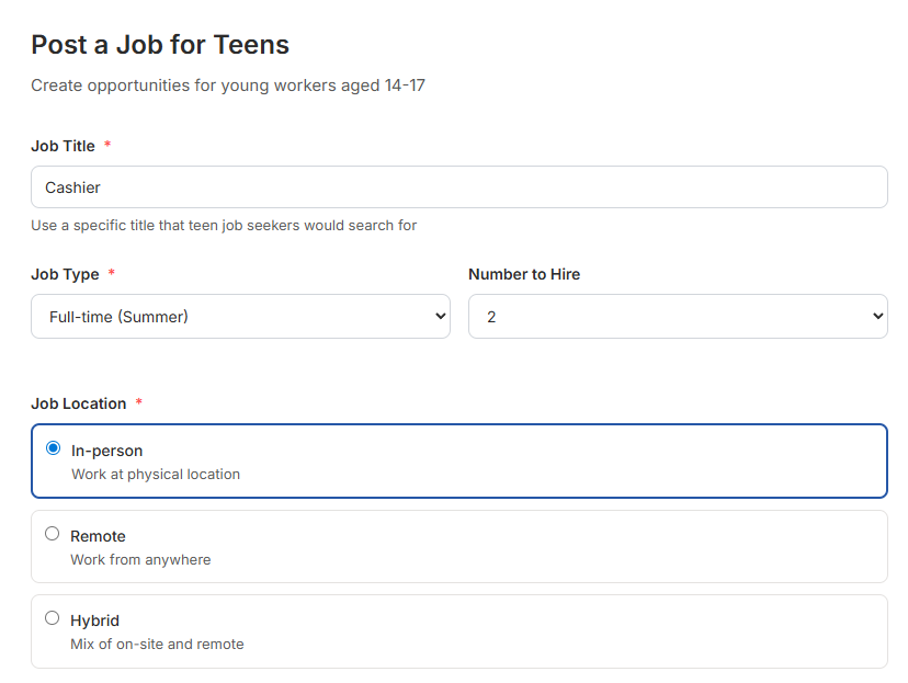 Create your job post